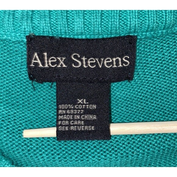 Alex Stevens Green Santa-Saurus Rex Ugly Christmas Pullover Sweater Size XLarge - Picture 3 of 14